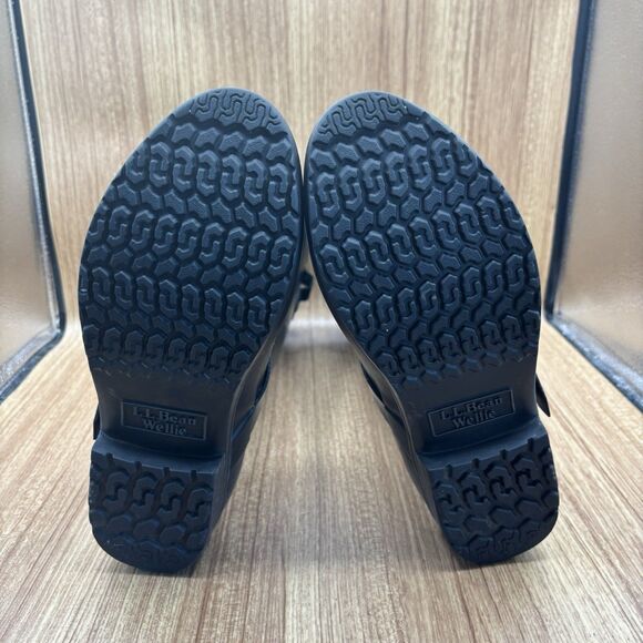 L.L. Bean Wellie Womens Tall Waterproof Rain / Riding Boots Black Women’s Sz 10M - Picture 7 of 12